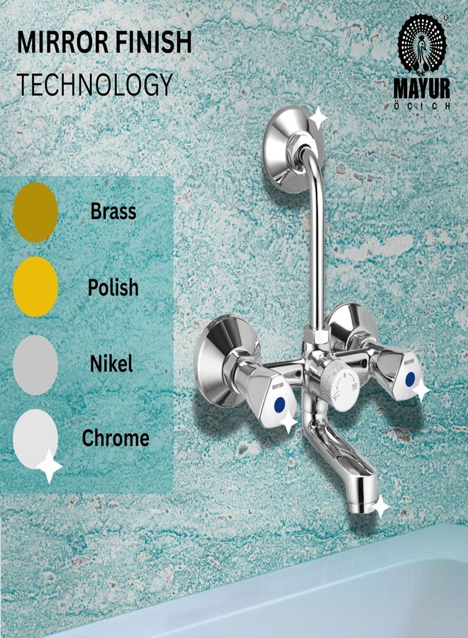 MAYUR ÖCICH Brass Wall Mixer Tap for Bathroom with Overhead Shower Arrangement (TRI) | Chrome Finish, Hot & Cold Water Mixer, 10-Year Warranty - Image 4